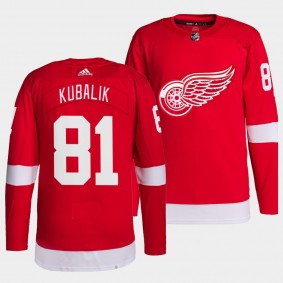 Detroit Red Wings Primegreen Authentic Dominik Kubalik #81 Red Jersey Home