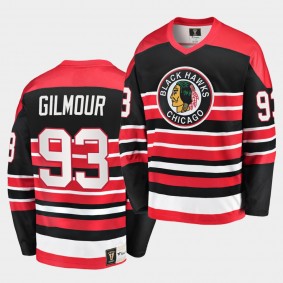 Doug Gilmour #93 Chicago Blackhawks Heritage Vintage Black Red Premier Retired Jersey