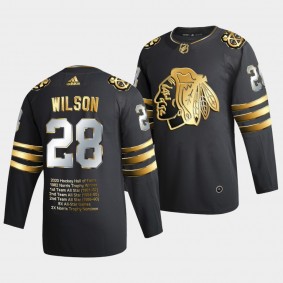 Chicago Blackhawks Doug Wilson Career Awards 2020 HHOF Golden Edition Black Jersey