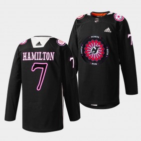 New Jersey Devils 2022 Hispanic Heritage Night Dougie Hamilton #7 Black Warmup Jersey Men's