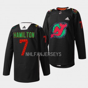 Black History Celebration Dougie Hamilton New Jersey Devils Black #7 Warm-Up Jersey 2023