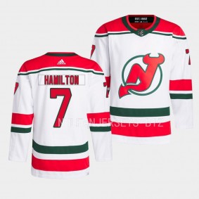 Dougie Hamilton New Jersey Devils 2022-23 Heritage White #7 Primegreen Authentic Pro Jersey Men's