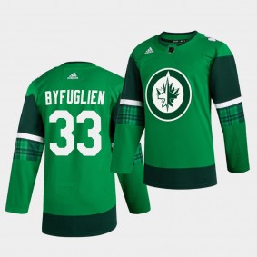 Dustin Byfuglien Jets 2020 St. Patrick's Day Green Authentic Player Jersey