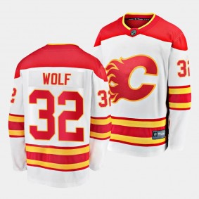 Calgary Flames Dustin Wolf Away White Breakaway Player Jersey Men's