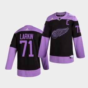 Detroit Red Wings Dylan Larkin HockeyFightsCancer Jersey Purple Authentic