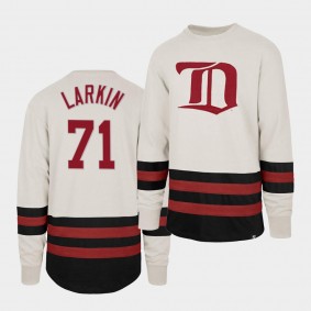 Dylan Larkin Detroit Red Wings Center Ice Crew White Retro Cotton Jersey