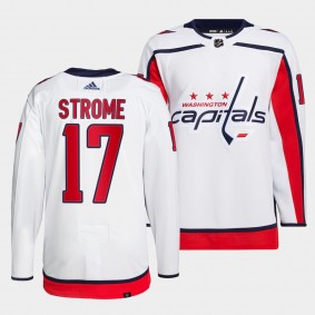 Dylan Strome #17 Capitals Away White Jersey 2022 Primegreen Authentic