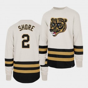 Eddie Shore Boston Bruins Center Ice Crew White Retro Cotton Jersey