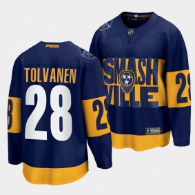 Eeli Tolvanen Nashville Predators 2022 Stadium Series Navy Fanatics Jersey