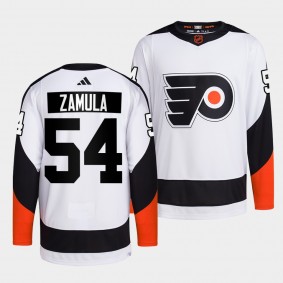 Reverse Retro 2.0 Philadelphia Flyers Egor Zamula #54 White Authentic Primegreen Jersey 2022