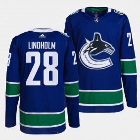 Elias Lindholm Vancouver Canucks Home Blue #28 Authentic Primegreen Jersey Men's