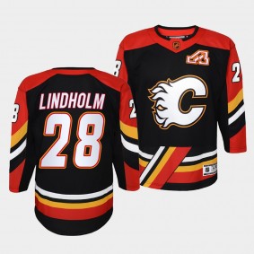 Calgary Flames Elias Lindholm 2022 Special Edition 2.0 Black #28 Youth Jersey Retro