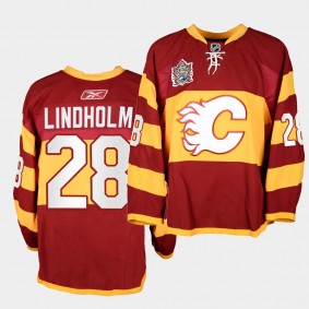 Elias Lindholm #28 Calgary Flames Heritage Classic Red Warm-Up Jersey