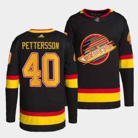 Elias Pettersson Canucks Retro Black Jersey #40 Primegreen Authentic Pro