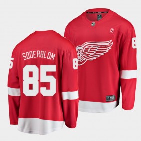 Detroit Red Wings #85 Elmer Soderblom Home Red Breakaway Player Jersey