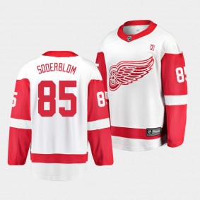 Detroit Red Wings #85 Elmer Soderblom Away White Breakaway Player Jersey