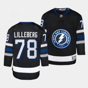 Tampa Bay Lightning #78 Emil Lilleberg 2023-24 Alternate Premier Player Black Youth Jersey