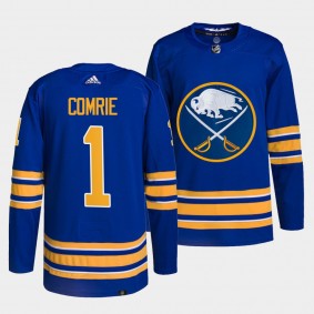 Buffalo Sabres Primegreen Authentic Eric Comrie #1 Royal Jersey Home