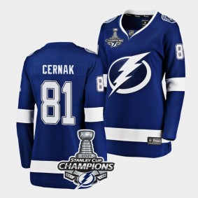 Erik Cernak Tampa Bay Lightning 2021 Stanley Cup Champions Blue Home Women Jersey