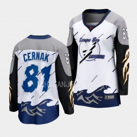 Erik Cernak Tampa Bay Lightning 2022 Special Edition 2.0 Women Breakaway 81 Jersey Retro