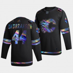 Calgary Flames Erik Gudbranson Iridescent Holographic #44 Black Jersey Authentic