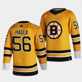 Erik Haula #56 Bruins 2021 Reverse Retro Gold Jersey