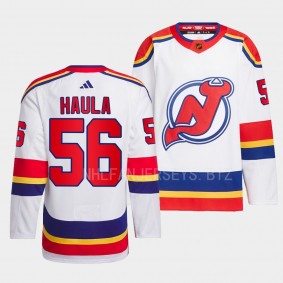 New Jersey Devils 2022 Reverse Retro 2.0 Erik Haula #56 White Authentic Primegreen Jersey Men's