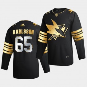 San Jose Sharks Erik Karlsson 2020-21 Golden Edition Limited Authentic Black Jersey