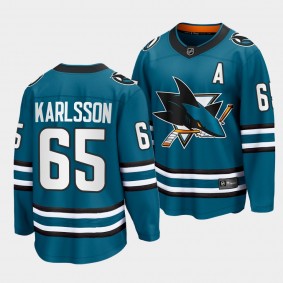 San Jose Sharks #65 Erik Karlsson Home 2022-23 Teal The Evolve Jersey