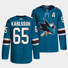 Erik Karlsson Sharks Home Teal Jersey #65 Primegreen Authentic Pro