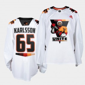 Erik Karlsson San Jose Sharks 2021 Terry Smith Unite White special warmup Men Jersey