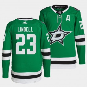 Esa Lindell #23 Stars Home Green Jersey 2021-22 Primegreen Authentic