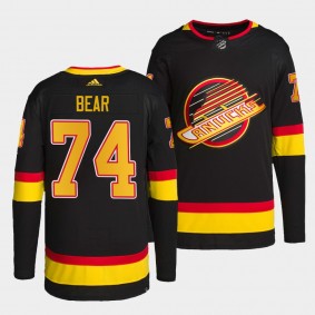 Ethan Bear Vancouver Canucks Flying Skate Black #74 Authentic Pro Jersey Men's