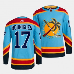 Evan Rodrigues Florida Panthers Reverse Retro 2.0 Blue #17 Authentic Pro Primegreen Jersey Men's