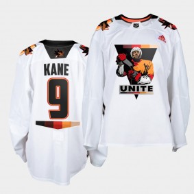 Evander Kane San Jose Sharks 2021 Terry Smith Unite White special warmup Men Jersey