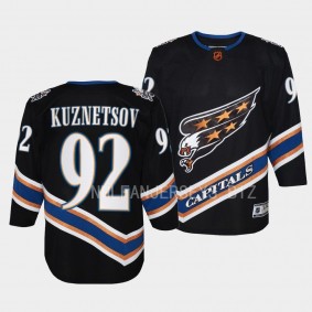 Washington Capitals Evgeny Kuznetsov 2022 Special Edition 2.0 Black #92 Youth Jersey Retro