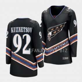 Washington Capitals 2022 Special Edition 2.0 Evgeny Kuznetsov #92 Women Black Jersey Breakaway Player