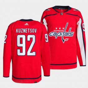 Evgeny Kuznetsov #92 Capitals Home Red Jersey 2021-22 Primegreen Authentic