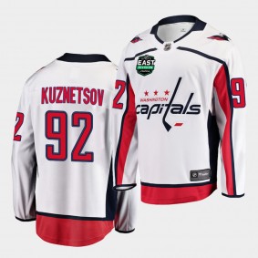 Washington Capitals Evgeny Kuznetsov 2021 East Division Patch White Jersey Away