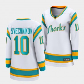 San Jose Sharks 2022 Special Edition 2.0 Evgeny Svechnikov #10 Women White Jersey Breakaway Player