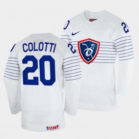 France 2022 IIHF World Championship Fabien Colotti #20 White Jersey Home