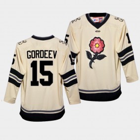 Fedor Gordeev Iowa Heartlanders #15 Wild Prairie Rose Jersey Gray Alternate