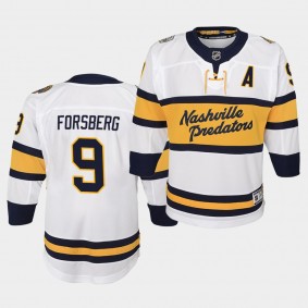 Filip Forsberg Youth Jersey Predators 2020 Winter Classic White Replica Player Jersey