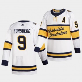 Filip Forsberg #9 Predators 2020 Winter Classic Retro White Jersey