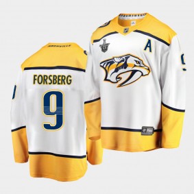 Filip Forsberg #9 Predators 2019 Stanley Cup Playoffs White Away Jersey