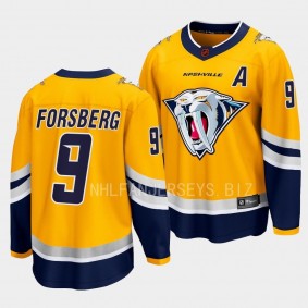 Nashville Predators Filip Forsberg Special Edition 2.0 2022 Yellow Breakaway Retro Jersey Men's