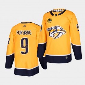 Filip Forsberg #9 Predators Authentic Home Men's Jersey