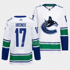 Filip Hronek Vancouver Canucks 2022-23 Authentic Primegreen White #17 Away Jersey Men's