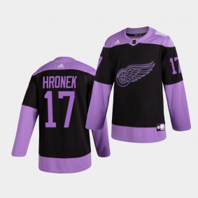 Detroit Red Wings Filip Hronek HockeyFightsCancer Jersey Purple Authentic