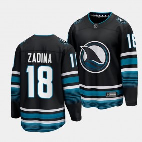 San Jose Sharks Filip Zadina 2023-24 Cali Fin 3rd Alternate Black Breakaway Player Jersey Men's